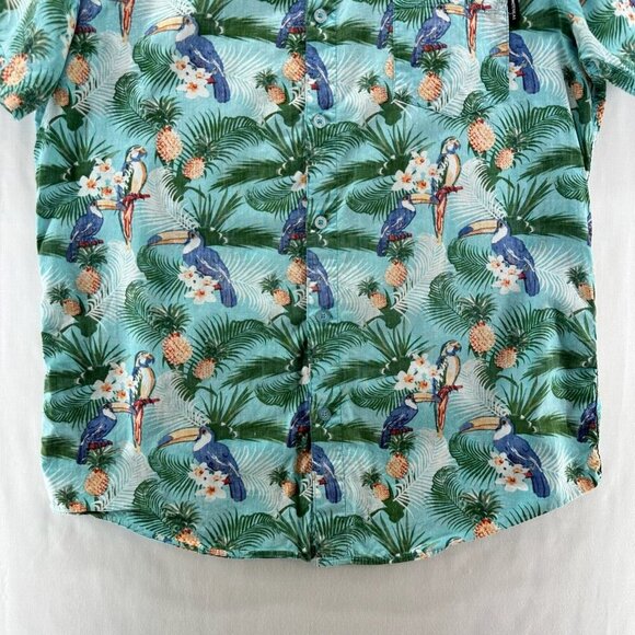 Molokai Surf Co. Shirt Mens Size M Tropical Button Down Camp Cotton Green - Picture 7 of 11